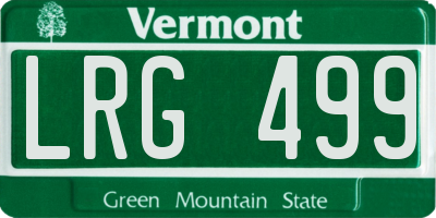 VT license plate LRG499