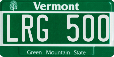 VT license plate LRG500