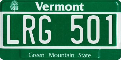 VT license plate LRG501