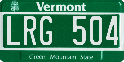 VT license plate LRG504