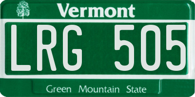 VT license plate LRG505
