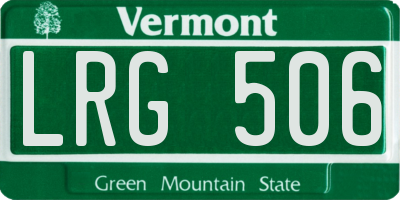 VT license plate LRG506