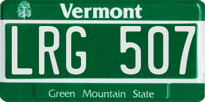 VT license plate LRG507