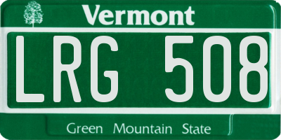 VT license plate LRG508