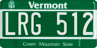 VT license plate LRG512