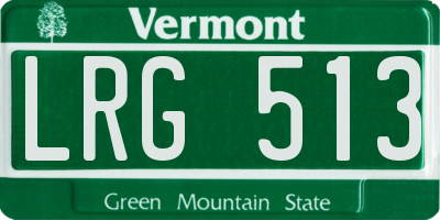 VT license plate LRG513