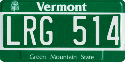 VT license plate LRG514