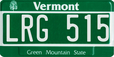 VT license plate LRG515