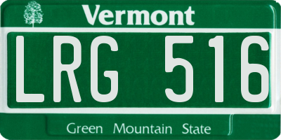 VT license plate LRG516
