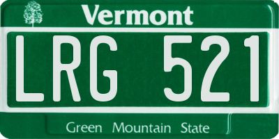 VT license plate LRG521