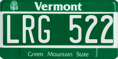 VT license plate LRG522