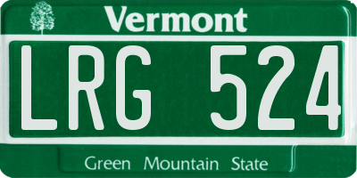 VT license plate LRG524