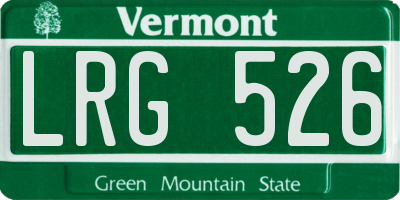 VT license plate LRG526
