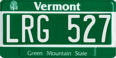 VT license plate LRG527