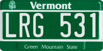 VT license plate LRG531