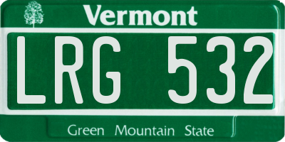 VT license plate LRG532