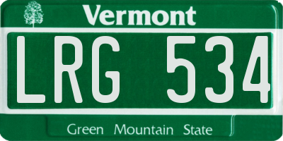 VT license plate LRG534