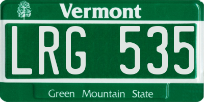 VT license plate LRG535
