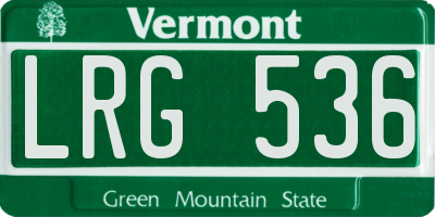 VT license plate LRG536