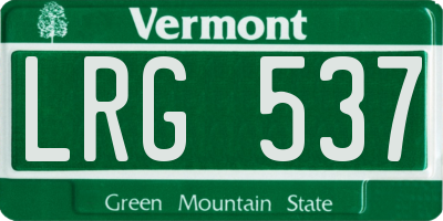 VT license plate LRG537