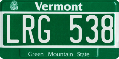 VT license plate LRG538