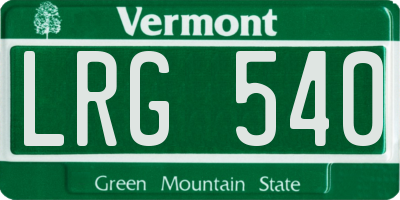 VT license plate LRG540