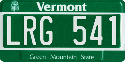 VT license plate LRG541