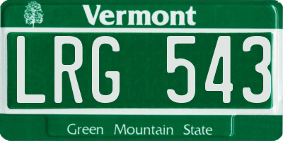 VT license plate LRG543