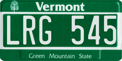VT license plate LRG545