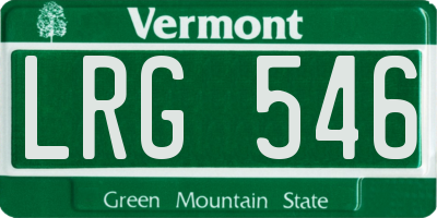 VT license plate LRG546