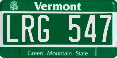 VT license plate LRG547