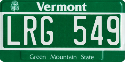 VT license plate LRG549