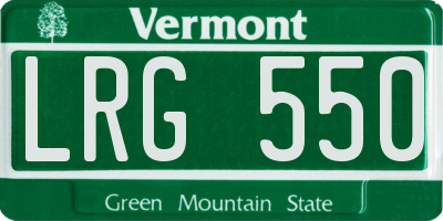 VT license plate LRG550