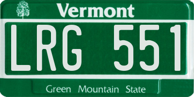 VT license plate LRG551