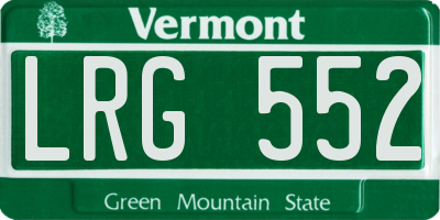 VT license plate LRG552