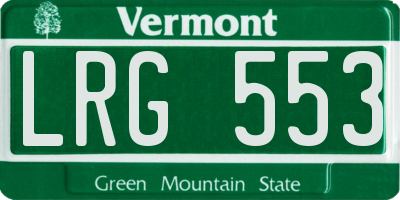VT license plate LRG553
