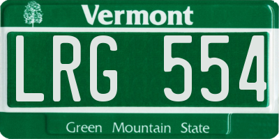VT license plate LRG554