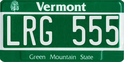 VT license plate LRG555