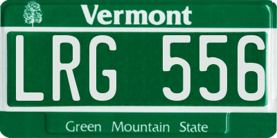 VT license plate LRG556