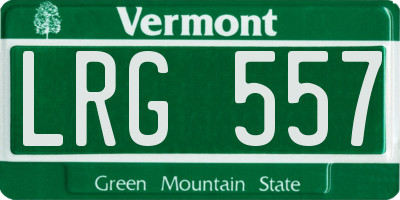 VT license plate LRG557