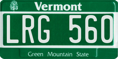 VT license plate LRG560