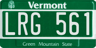 VT license plate LRG561