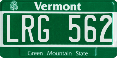 VT license plate LRG562