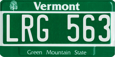 VT license plate LRG563