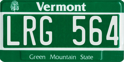 VT license plate LRG564