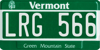 VT license plate LRG566