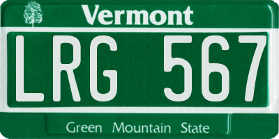 VT license plate LRG567