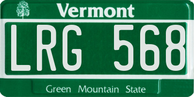 VT license plate LRG568