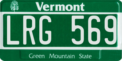 VT license plate LRG569