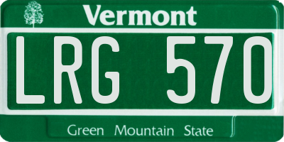 VT license plate LRG570